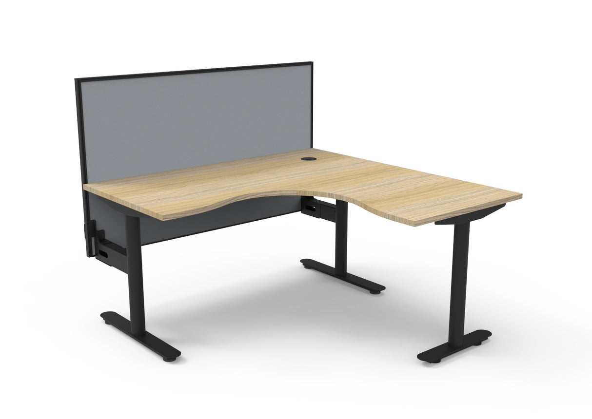 RL Halo Static Corner Workstation with Aluminium Framed Screen