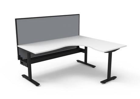 RL Halo Static Corner Workstation with Aluminium Framed Screen