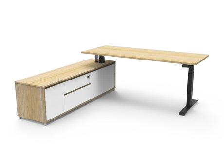 RL Boost Height Adjustable Executive Desk with Return Cabinet