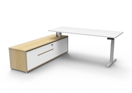 RL Boost Height Adjustable Executive Desk with Return Cabinet