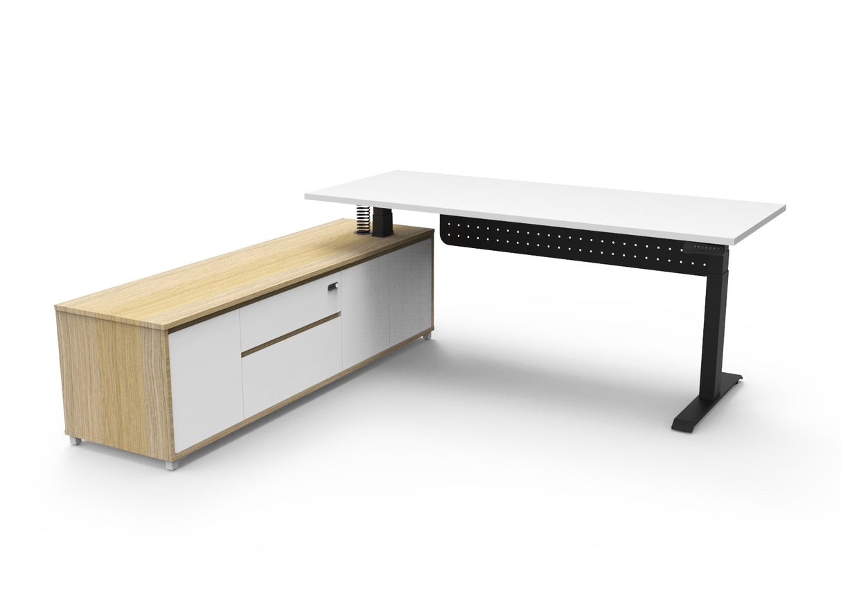 RL Boost Height Adjustable Executive Desk with Return Cabinet