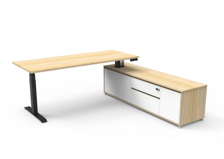 RL Boost Height Adjustable Executive Desk with Return Cabinet