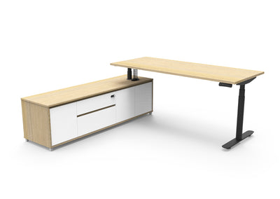 RL Halo Plus Height Adjustable Executive Desk with Return Cabinet