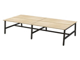 OL Axis Trestle 4 User Bench – Oak Top with Black Frame