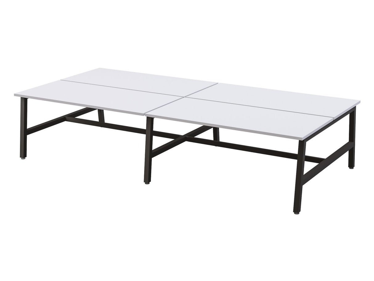 OL Axis Trestle 4 User Bench – White Top with Black Frame