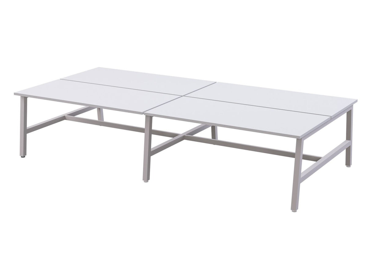 OL Axis Trestle 4 User Bench – White Top with White Frame