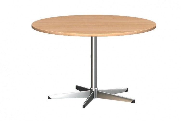 DD Round Meeting Table With 5-way Brushed Stainless Steel Base