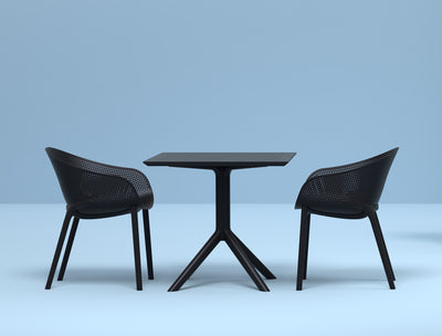 FL Sky 3 Piece Hospitality Square Folding Dining Table & Chair Set