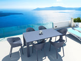 FL 7 Piece Outdoor Extendable Dining Table Setting with Sky Chair