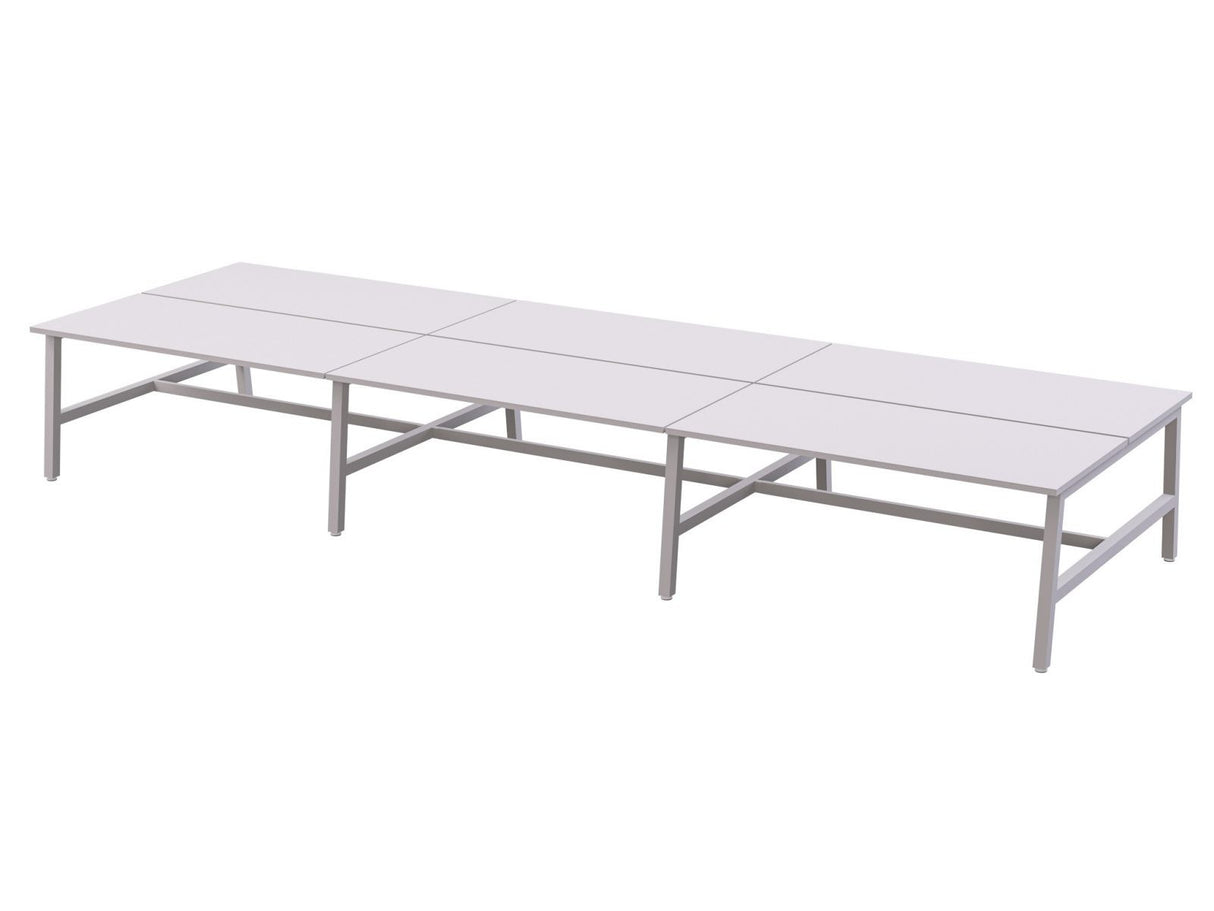 OL Axis Trestle 6 User Bench – White Top with White Frame