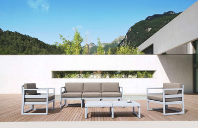 FL Mykonos Aluminium Hospitality Outdoor 5 Seater Lounge Set