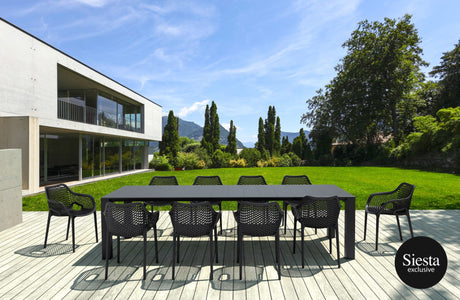 FL Vegas 10 Seater Hospitality Outdoor Extendable Dining Table with Air XL Armchair