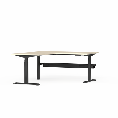 OL Klass Electric Height Adjustable Corner Desk with Cable Management- Black Fame