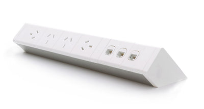 CM Athena Above Desk Power Rail - 4 GPO & 3 Data