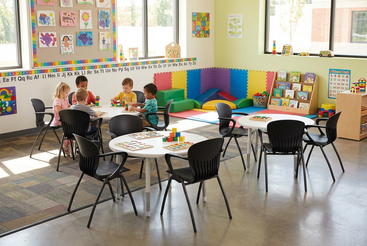 MA Anne Metal Legs Education Armchair
