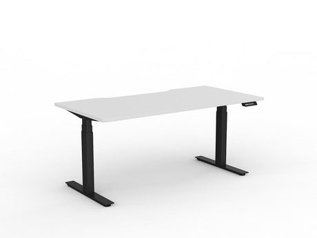 OL Agile Electric Height Adjustable Individual Desk – White Top with Black Frame