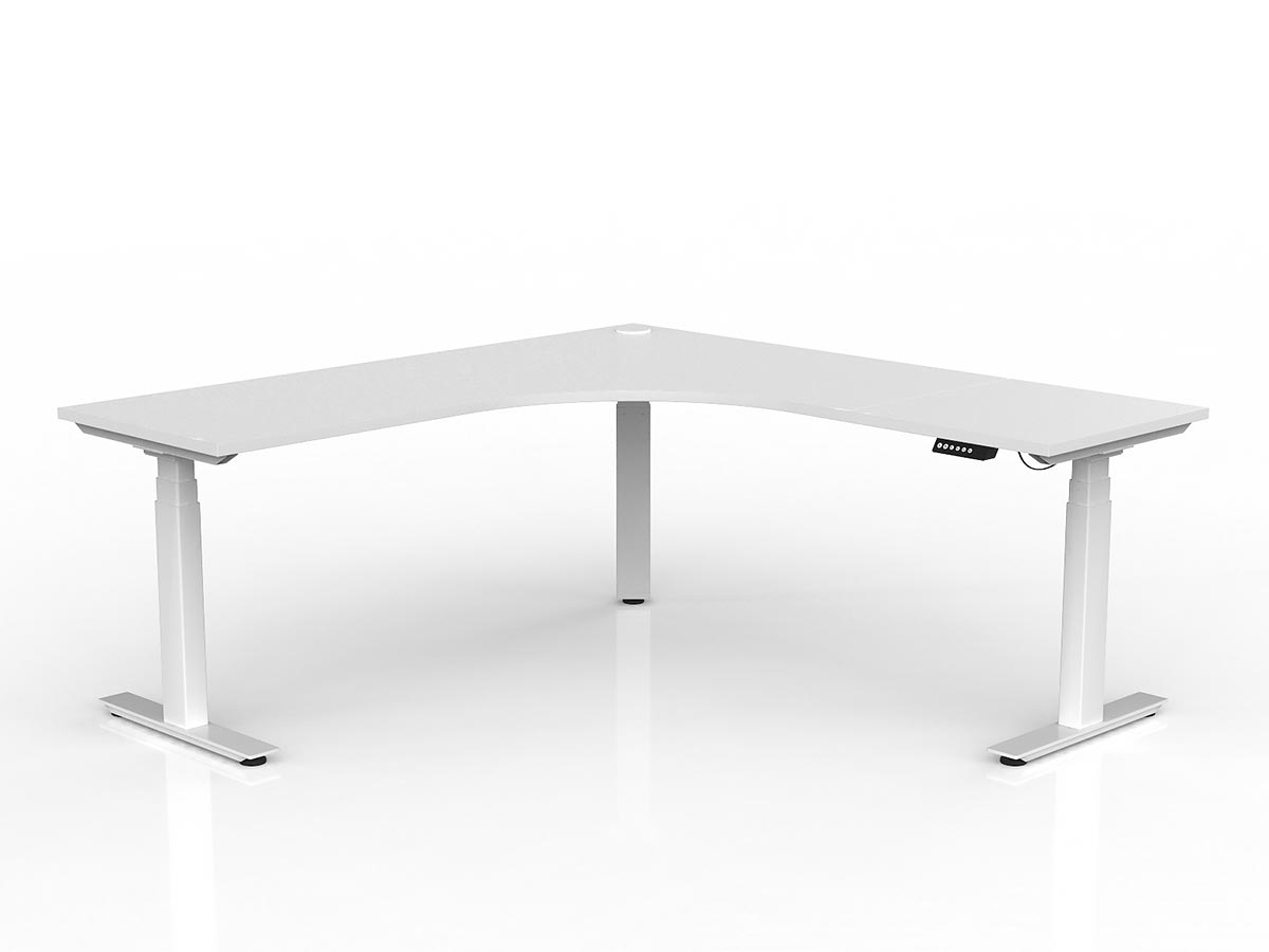 OL Agile Electric Height Adjustable Triple Motor 90° Corner Workstation