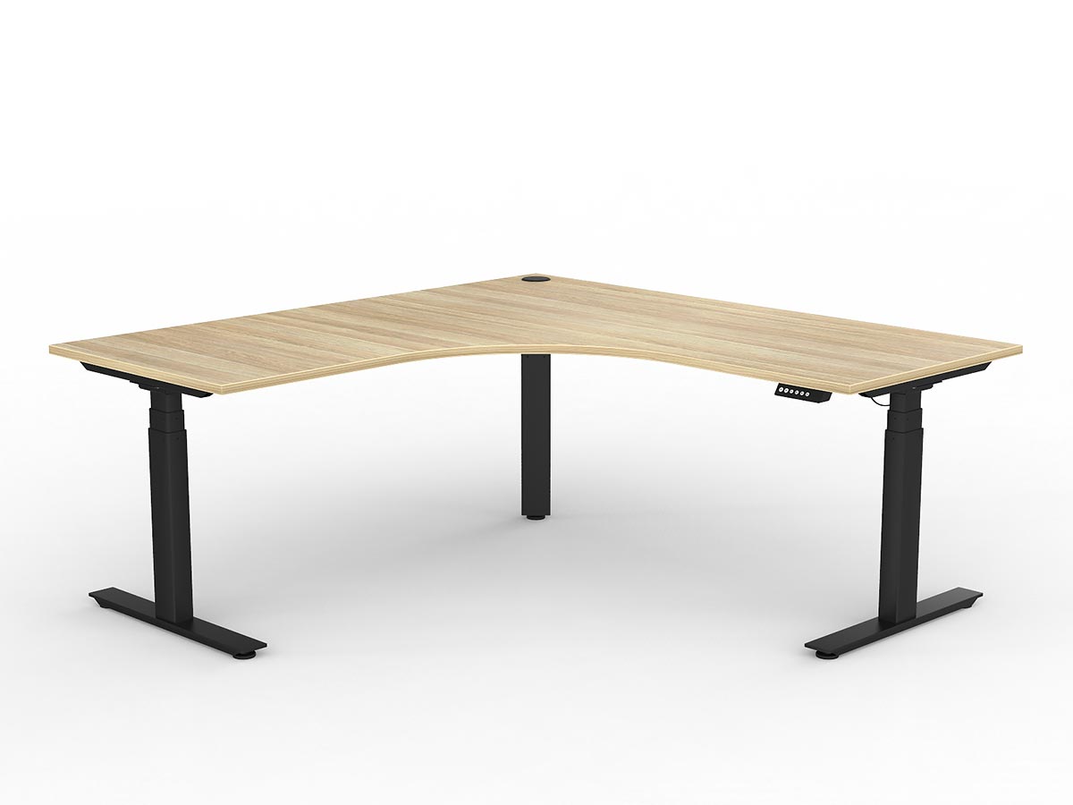 OL Agile Electric Height Adjustable Triple Motor 90° Corner Workstation