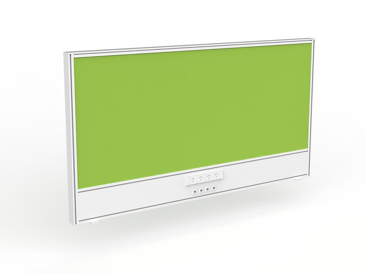 OL Studio Screen with Ducting for Agile Shared Desk – Breath Fabric with White Frame