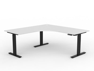OL Agile Electric Height Adjustable 2 Column 90° Corner Workstation
