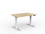 OL Agile Electric Height Adjustable Desk in Oak Top White Base