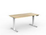 OL Agile Electric Height Adjustable Desk in Oak Top White Base