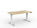 OL Agile Electric Height Adjustable Desk in Oak Top White Base