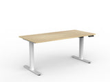 OL Agile Electric Height Adjustable Desk in Oak Top White Base