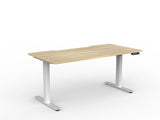 OL Agile Electric Height Adjustable Desk in Oak Top White Base