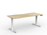 OL Agile Electric Height Adjustable Desk in Oak Top White Base