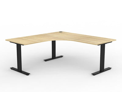 OL Agile 90° Fixed Height Corner Desk – Oak