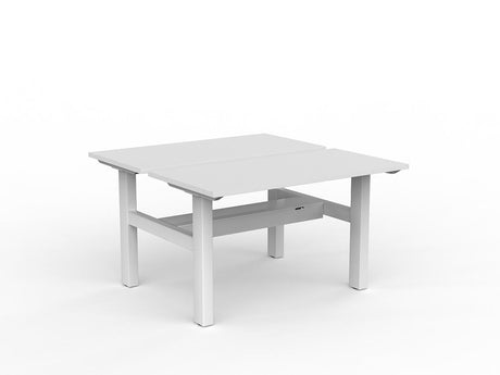 OL Agile Fixed Height Shared Desk – White Top with White Frame