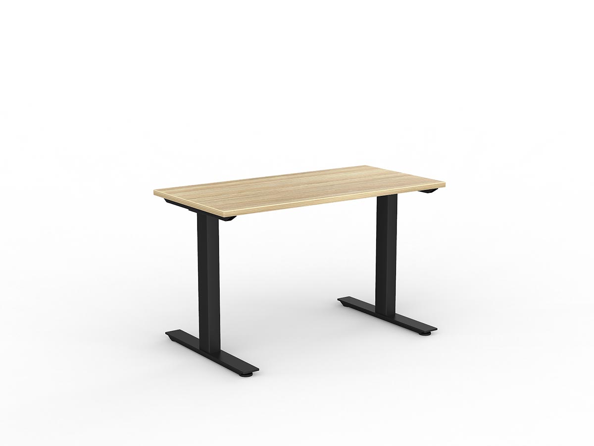 OL Agile Fixed Height Desk – Oak Top with Black Frame