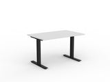 OL Agile Fixed Height Desk – White Top with Black Frame