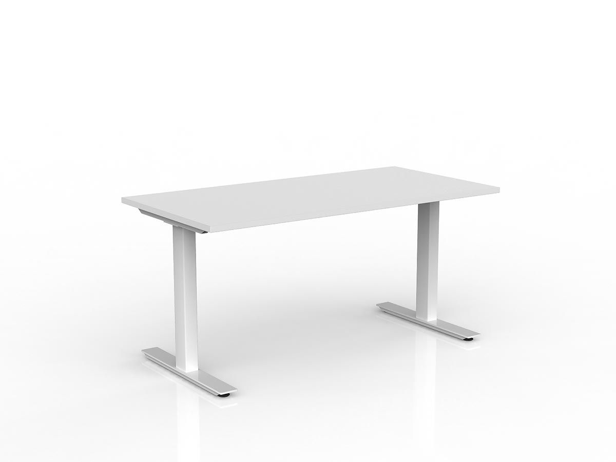 OL Agile Fixed Height Desk – White Top with White Frame