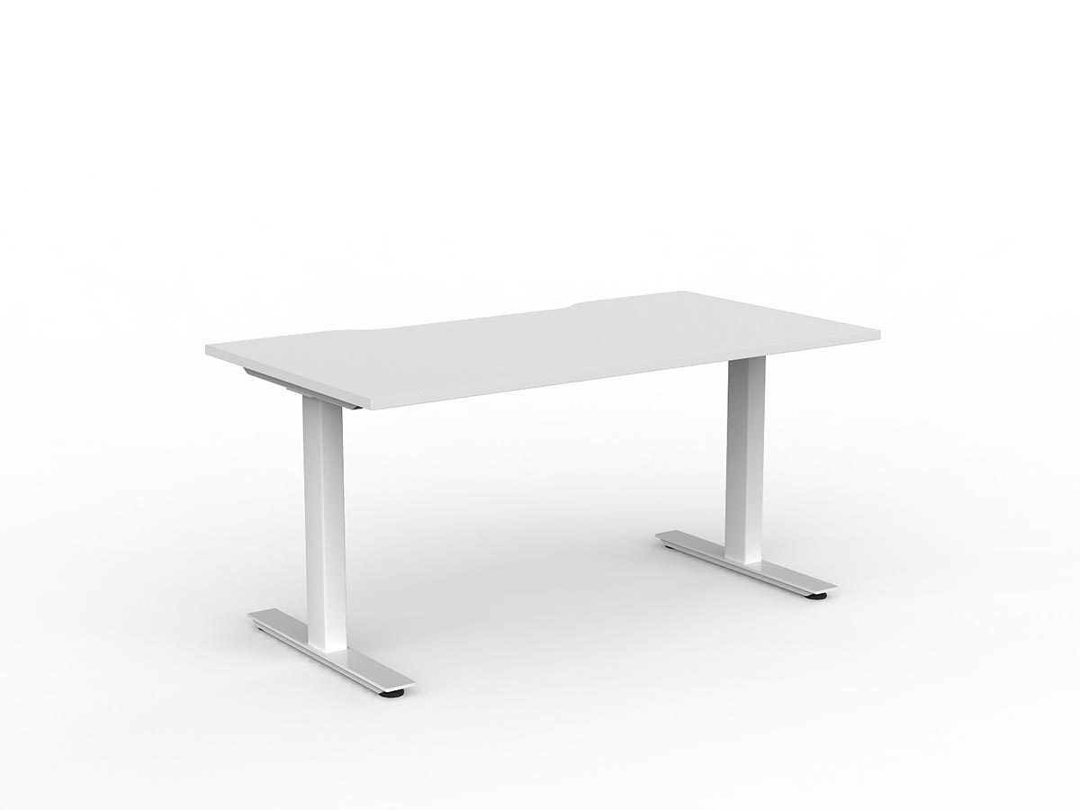 OL Agile Fixed Height Desk – White Top with White Frame