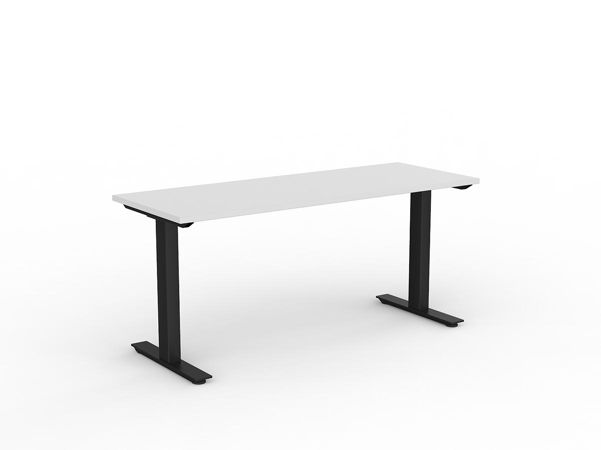 OL Agile Fixed Height Desk – White Top with Black Frame