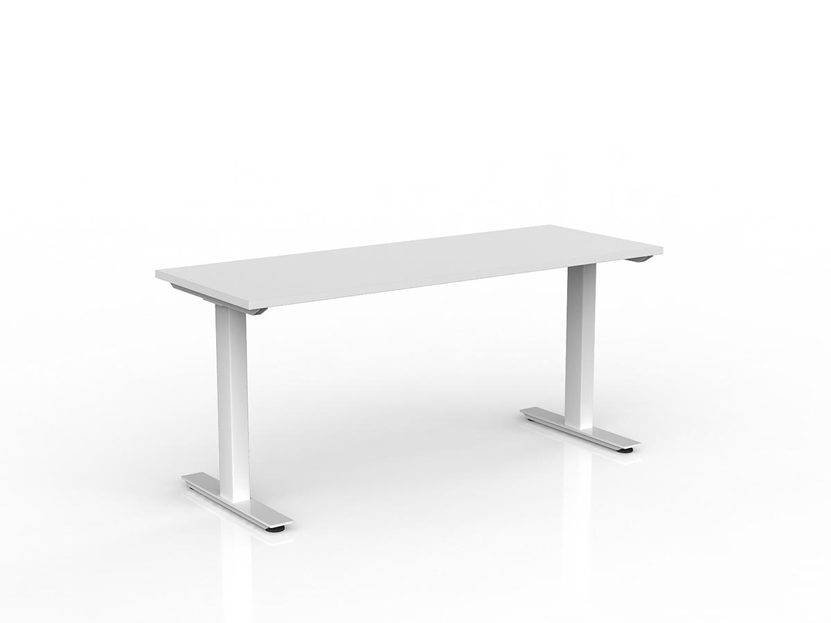 OL Agile Fixed Height Desk – White Top with White Frame