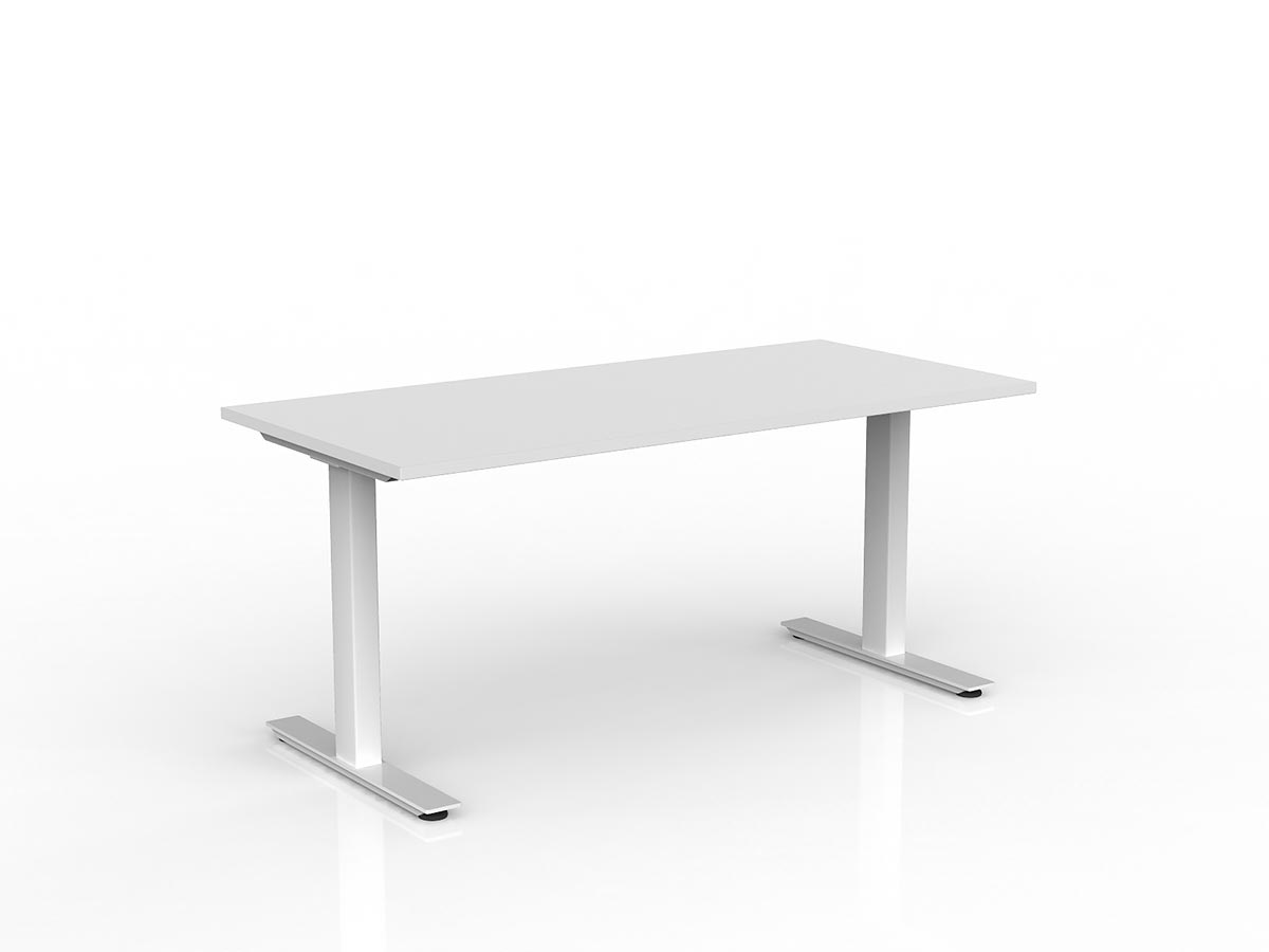 OL Agile Fixed Height Desk – White Top with White Frame