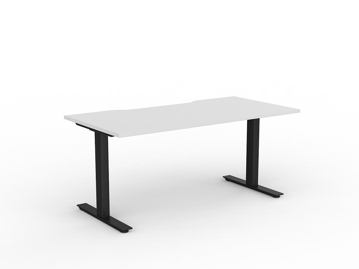 OL Agile Fixed Height Desk – White Top with Black Frame