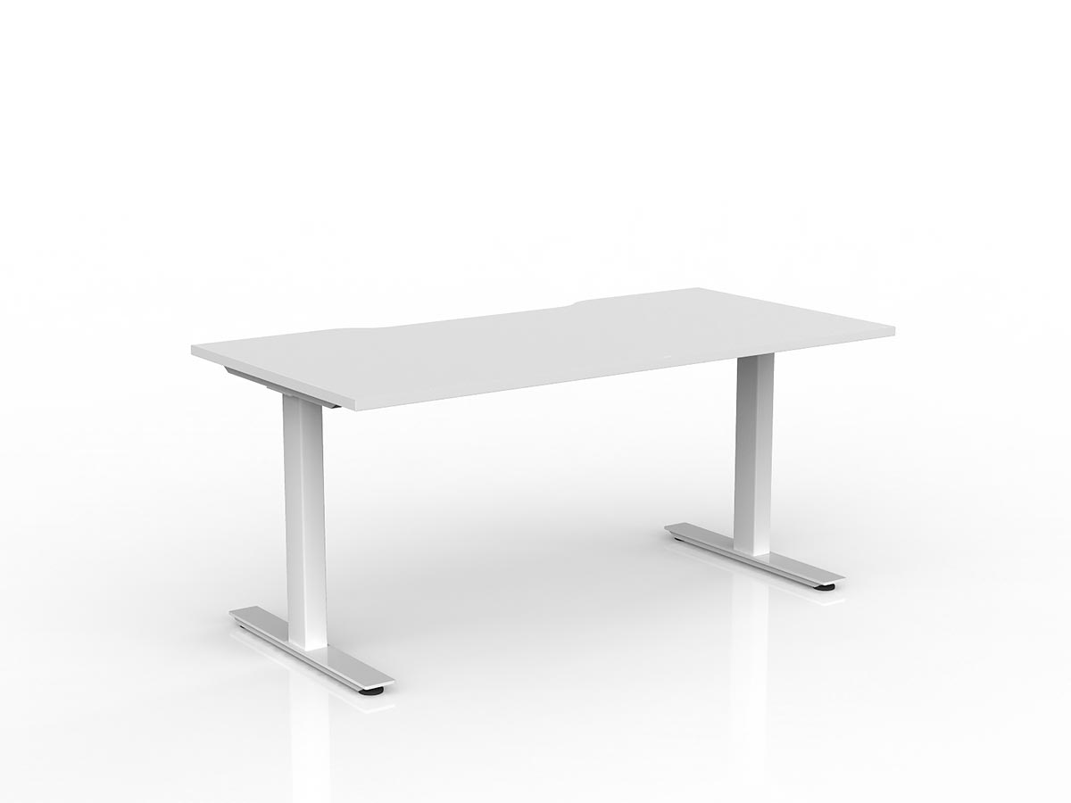 OL Agile Fixed Height Desk – White Top with White Frame