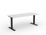 OL Agile Fixed Height Desk – White Top with Black Frame