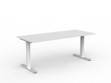 OL Agile Fixed Height Desk – White Top with White Frame