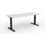 OL Agile Fixed Height Desk – White Top with Black Frame