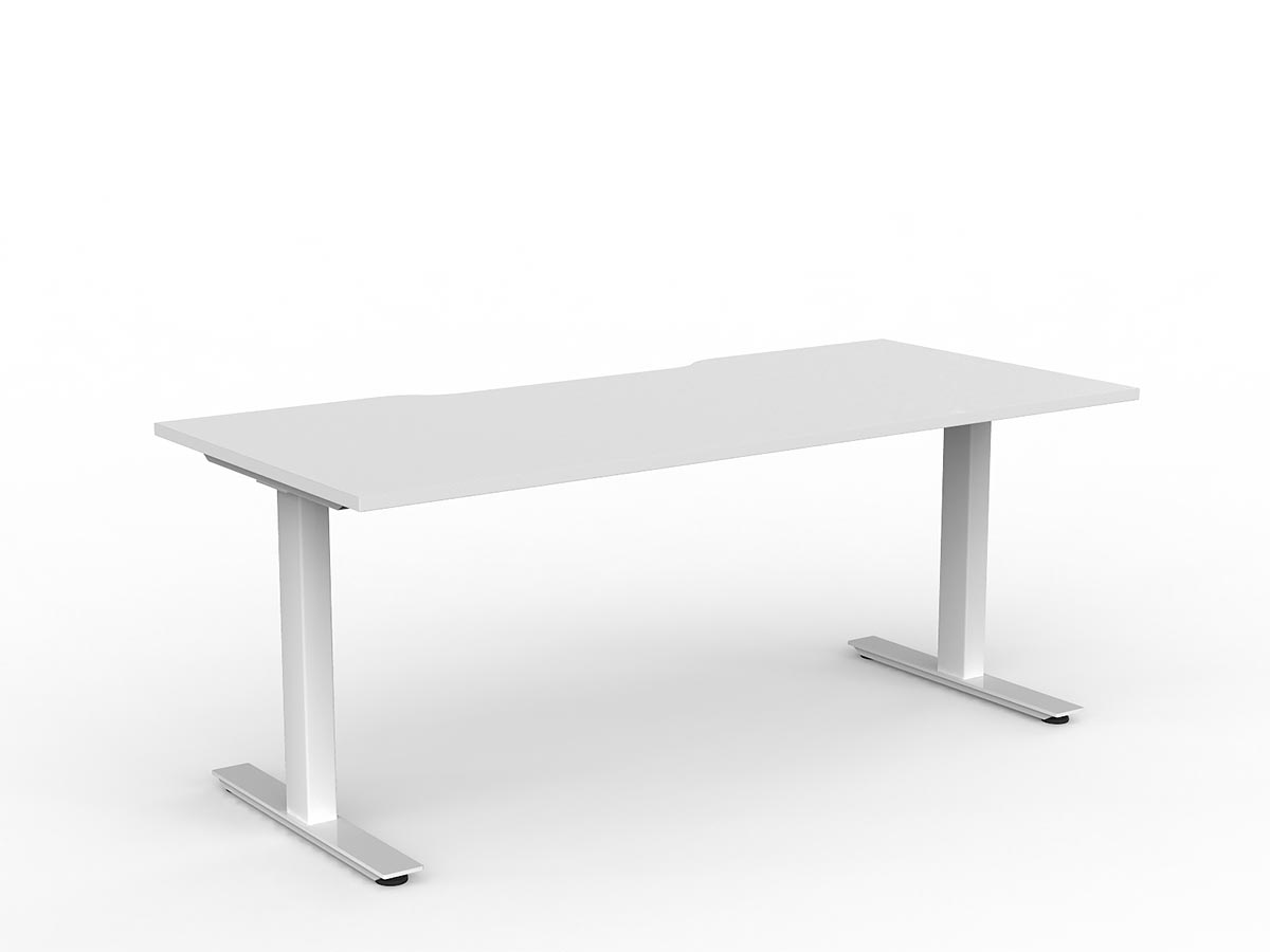 OL Agile Fixed Height Desk – White Top with White Frame