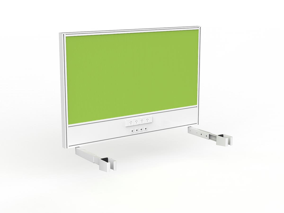 OL Studio Screen with Ducting for Agile Individual Desk – Breath Fabric with White Frame