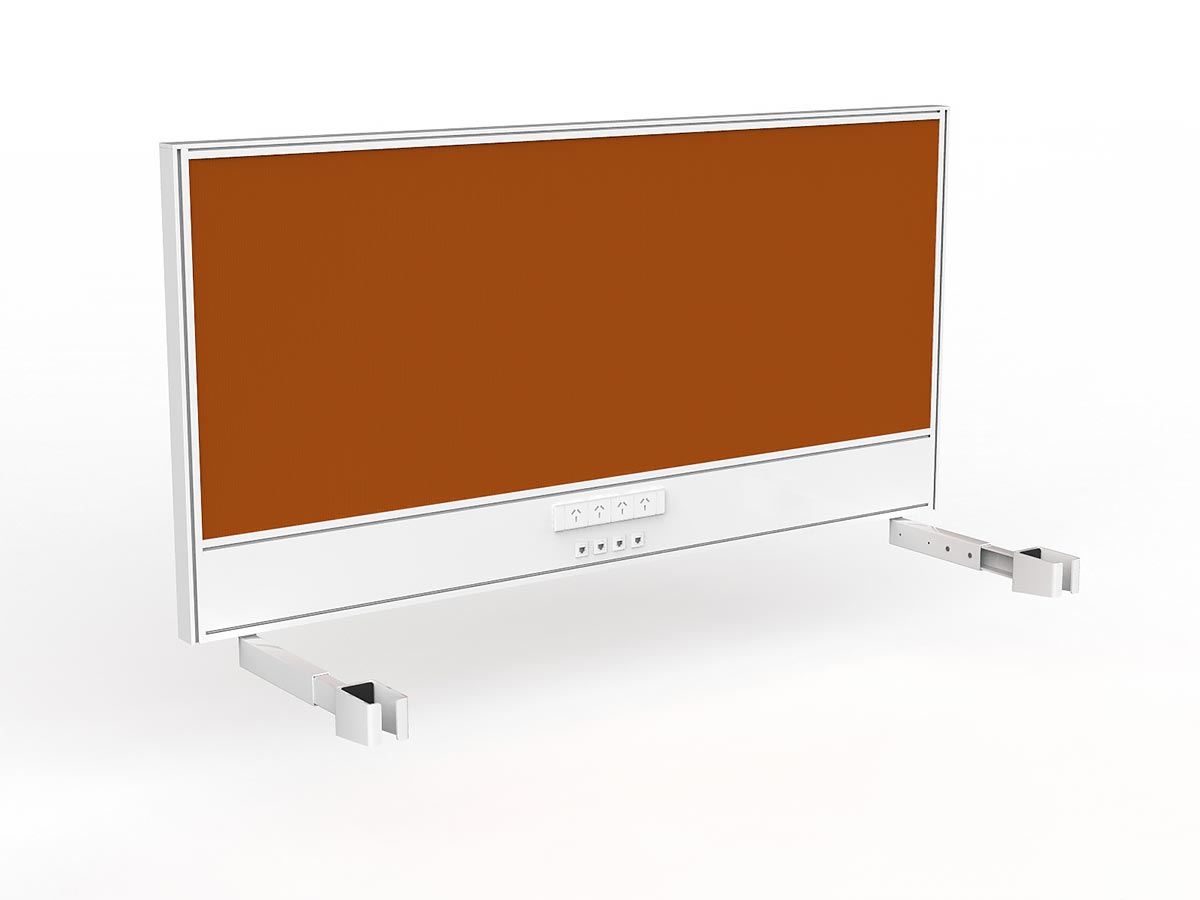 OL Studio Screen with Ducting for Agile Individual Desk – Breath Fabric with White Frame