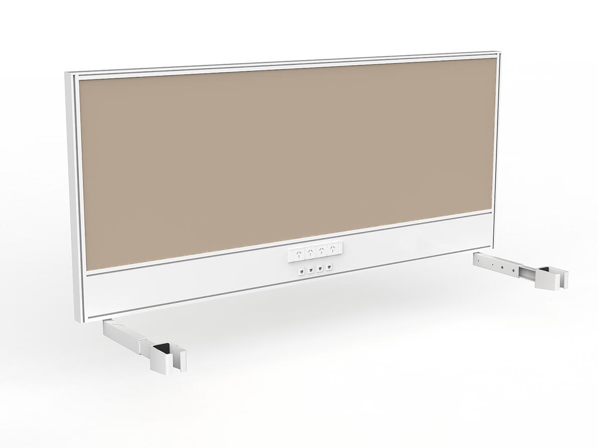 OL Studio Screen with Ducting for Agile Individual Desk – Breath Fabric with White Frame