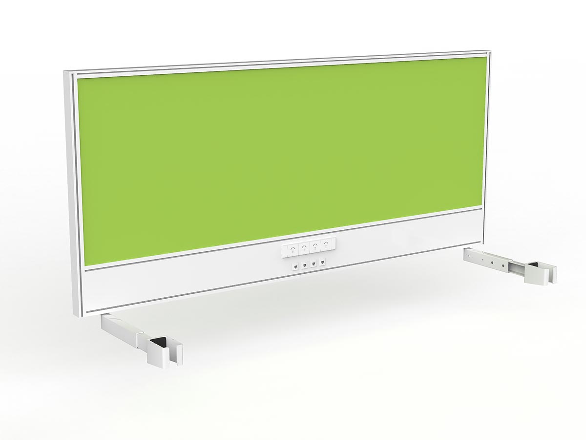 OL Studio Screen with Ducting for Agile Individual Desk – Breath Fabric with White Frame