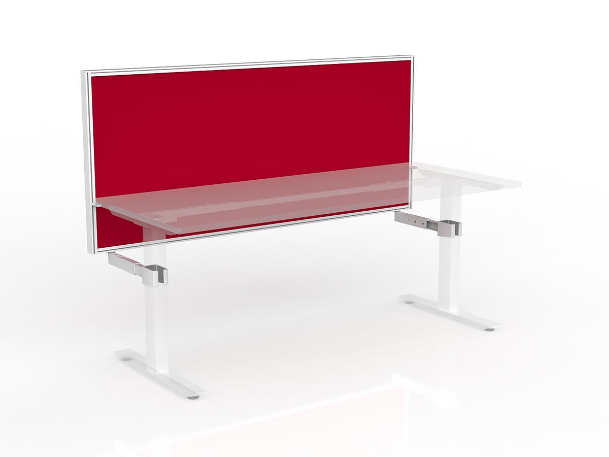 OL Studio Screen for Agile Individual Desk – Breath Fabric with White Frame